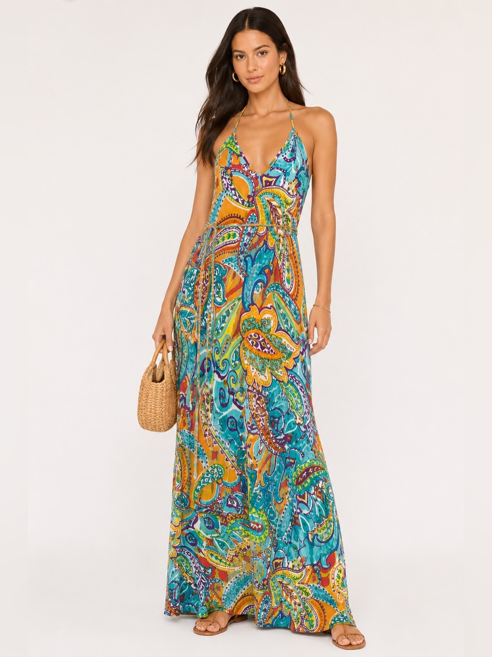 Lauren Ralph Lauren Multicolor Paisley Maxi Dress - Turquoise & Yellow